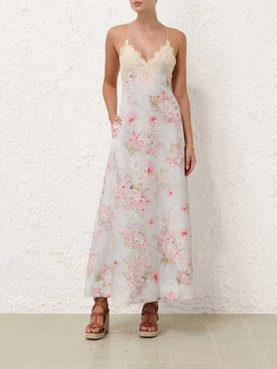 Shop Zimmermann Midi Dress Halliday In Floral Motif