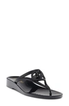 Valentino Garavani Vlogo Jelly Wedge Flip Flop In Black