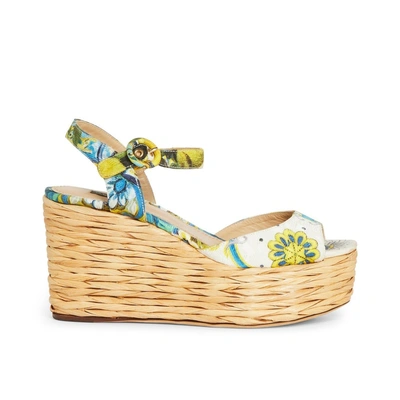 Dolce & Gabbana Wedge Sandals In White