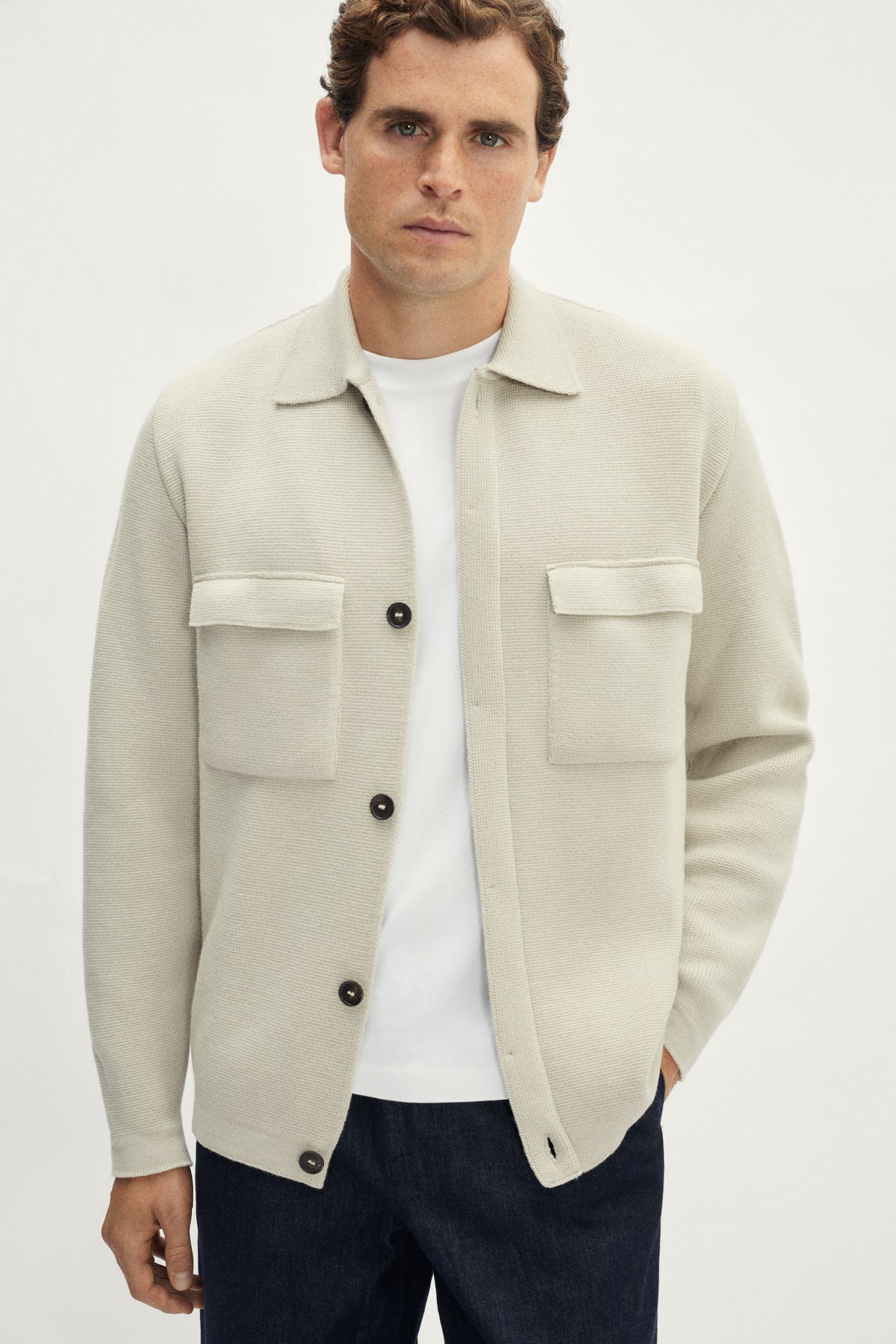 The Merino Wool Knit Jacket - pearl