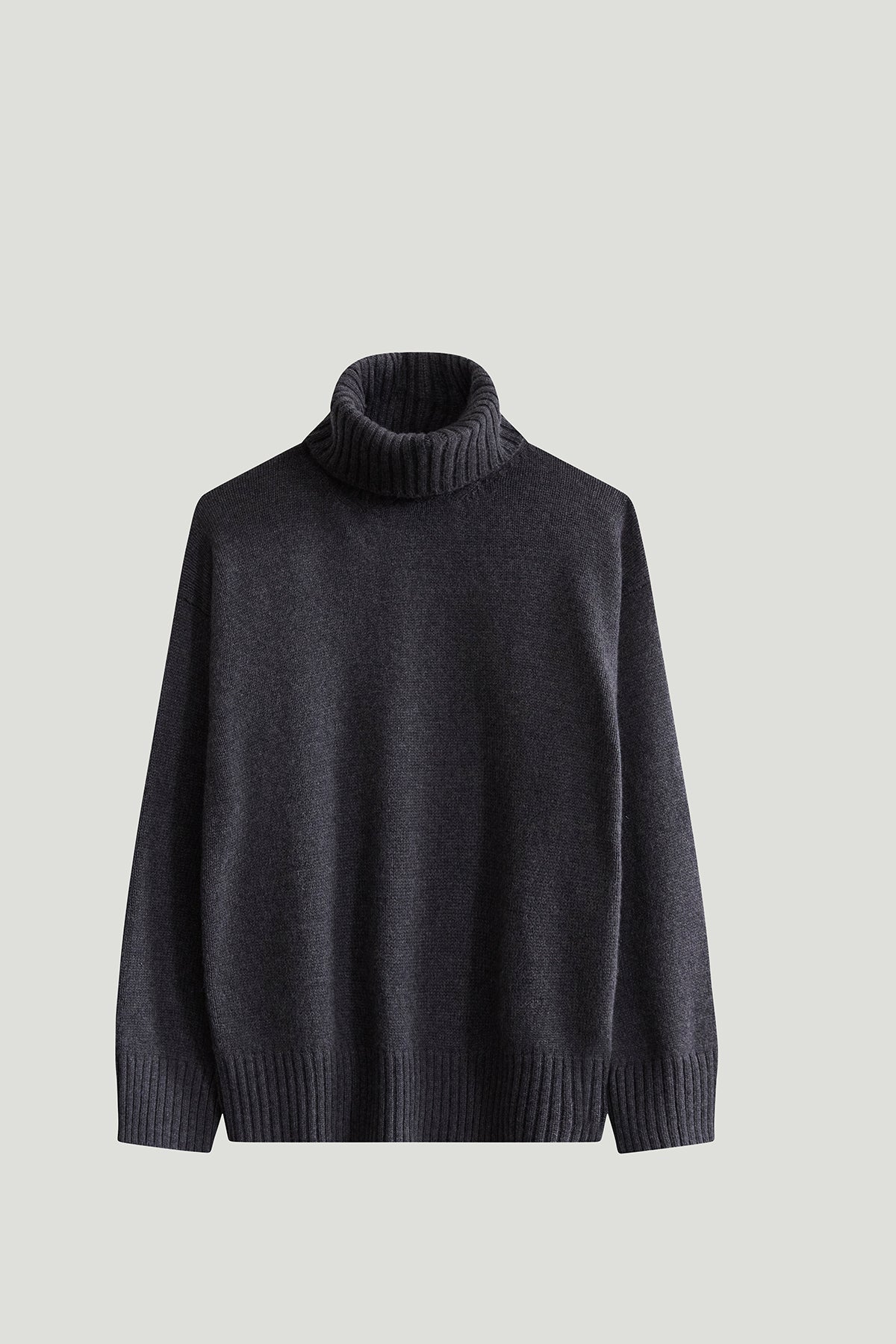 The ReCashmere Ribbed High Neck - gre
