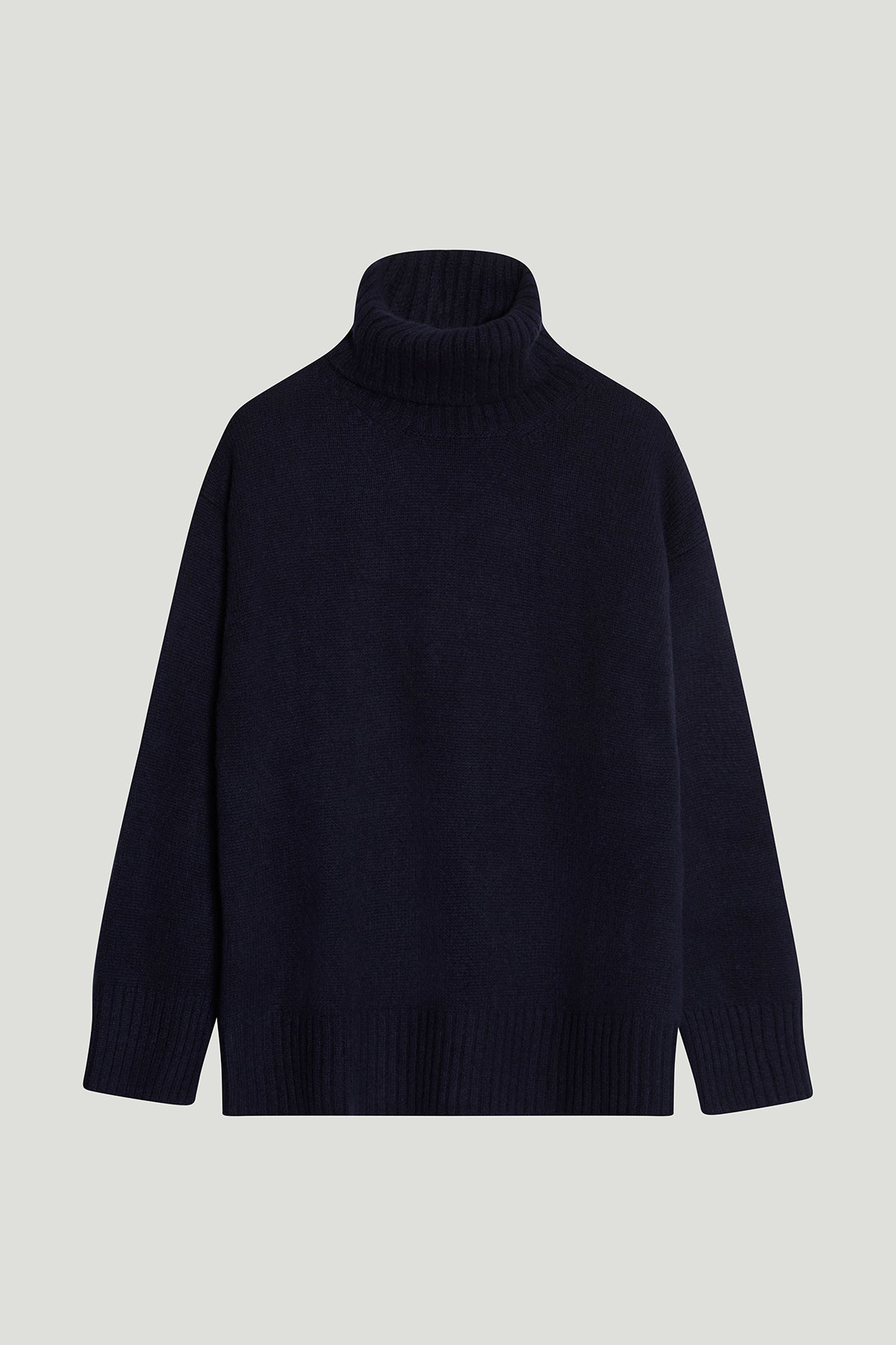 The ReCashmere Ribbed High Neck - Navy