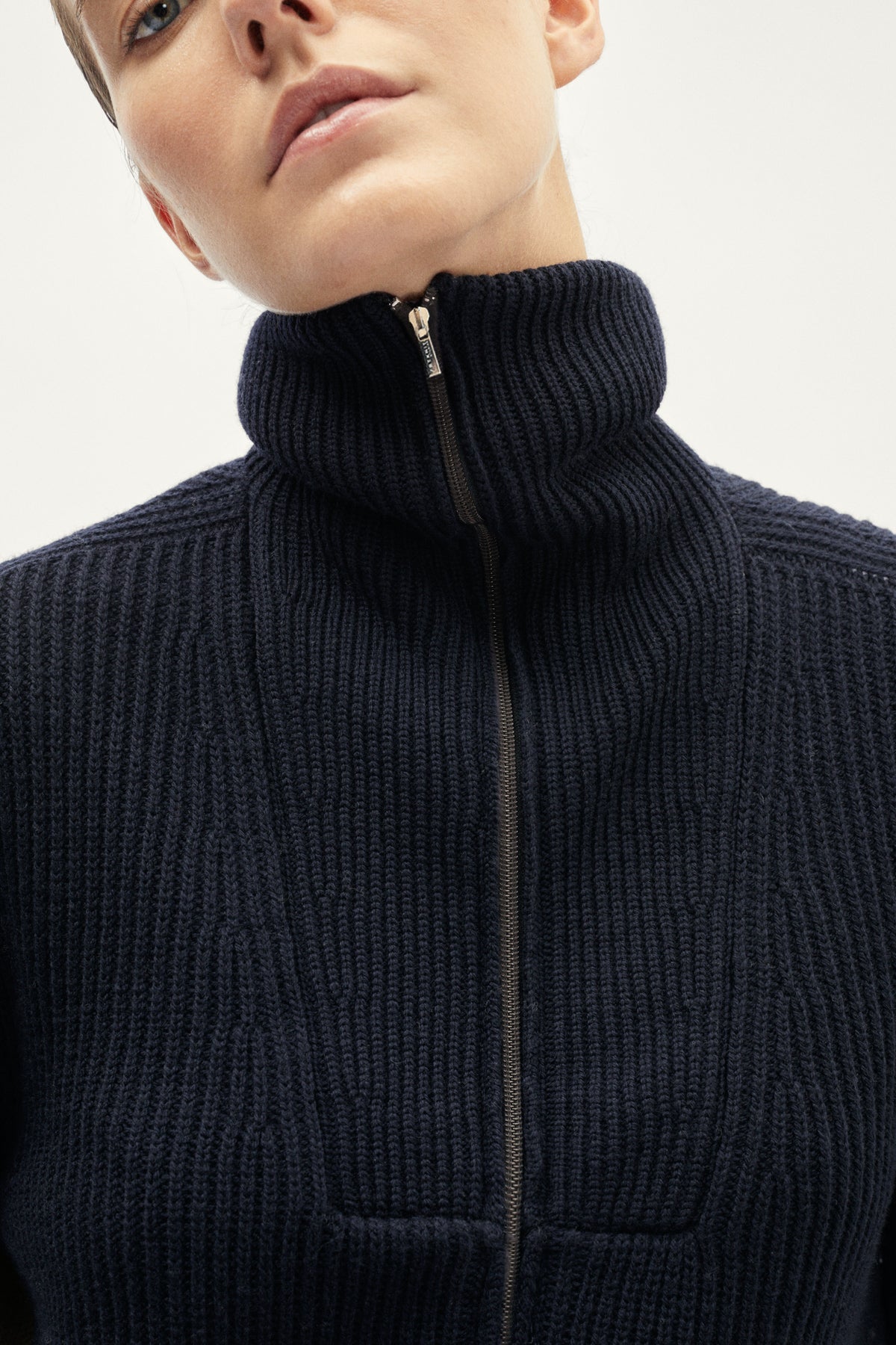 The Merino Wool Full-zip Cardigan - blue