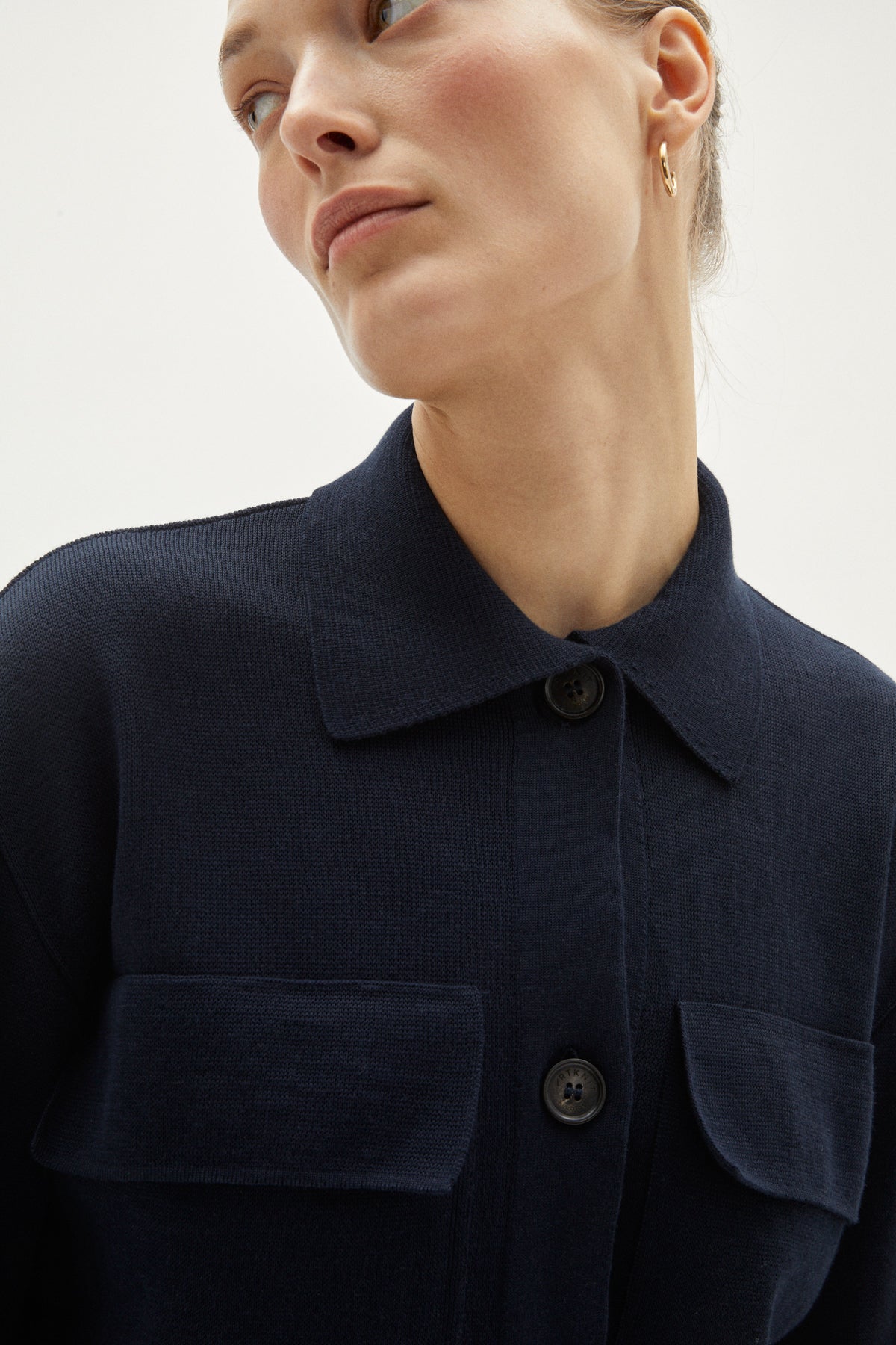 the organic cotton overshirt 2 deep blue