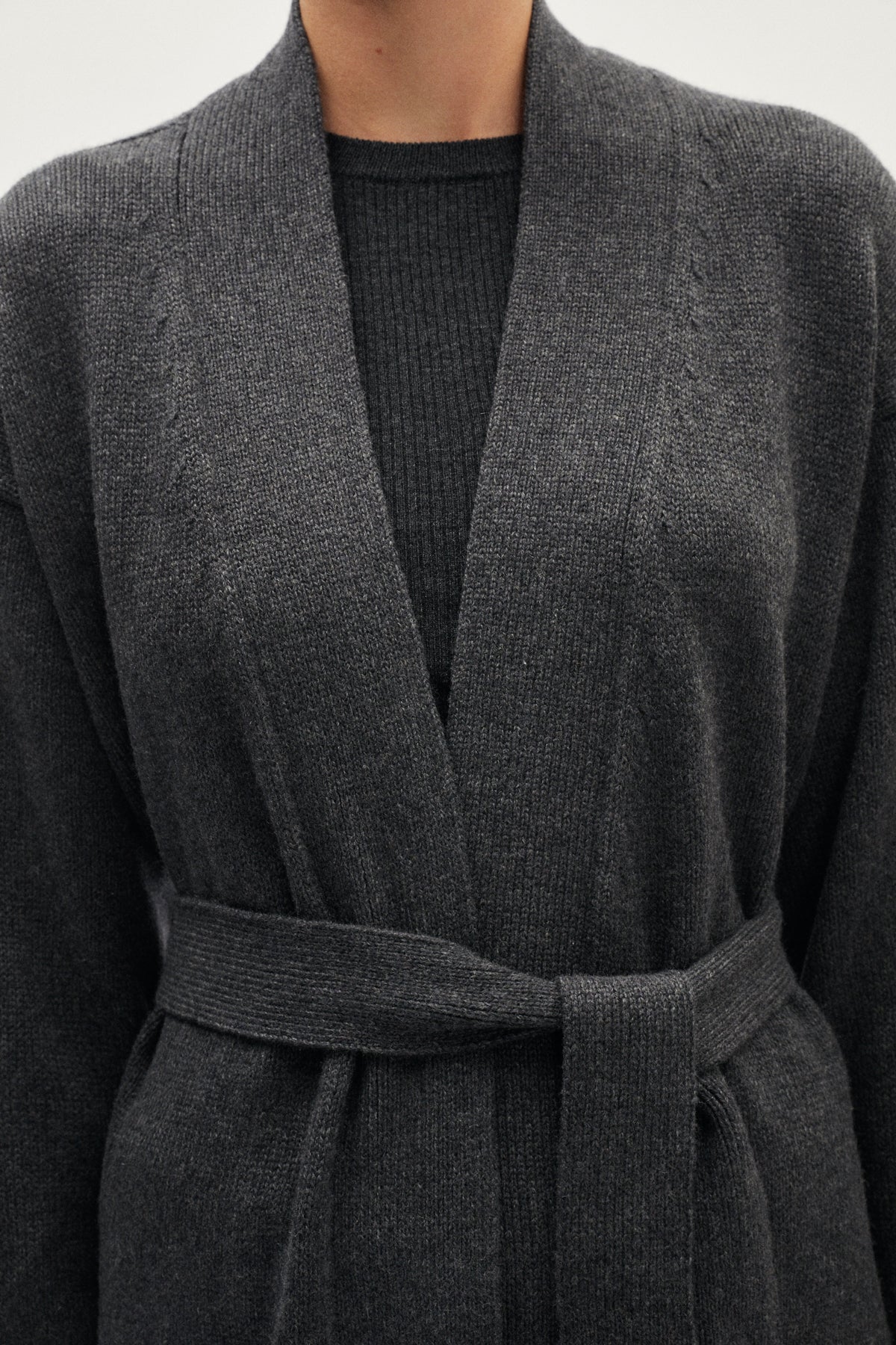 The ReCashmere Belted Jacket - grey