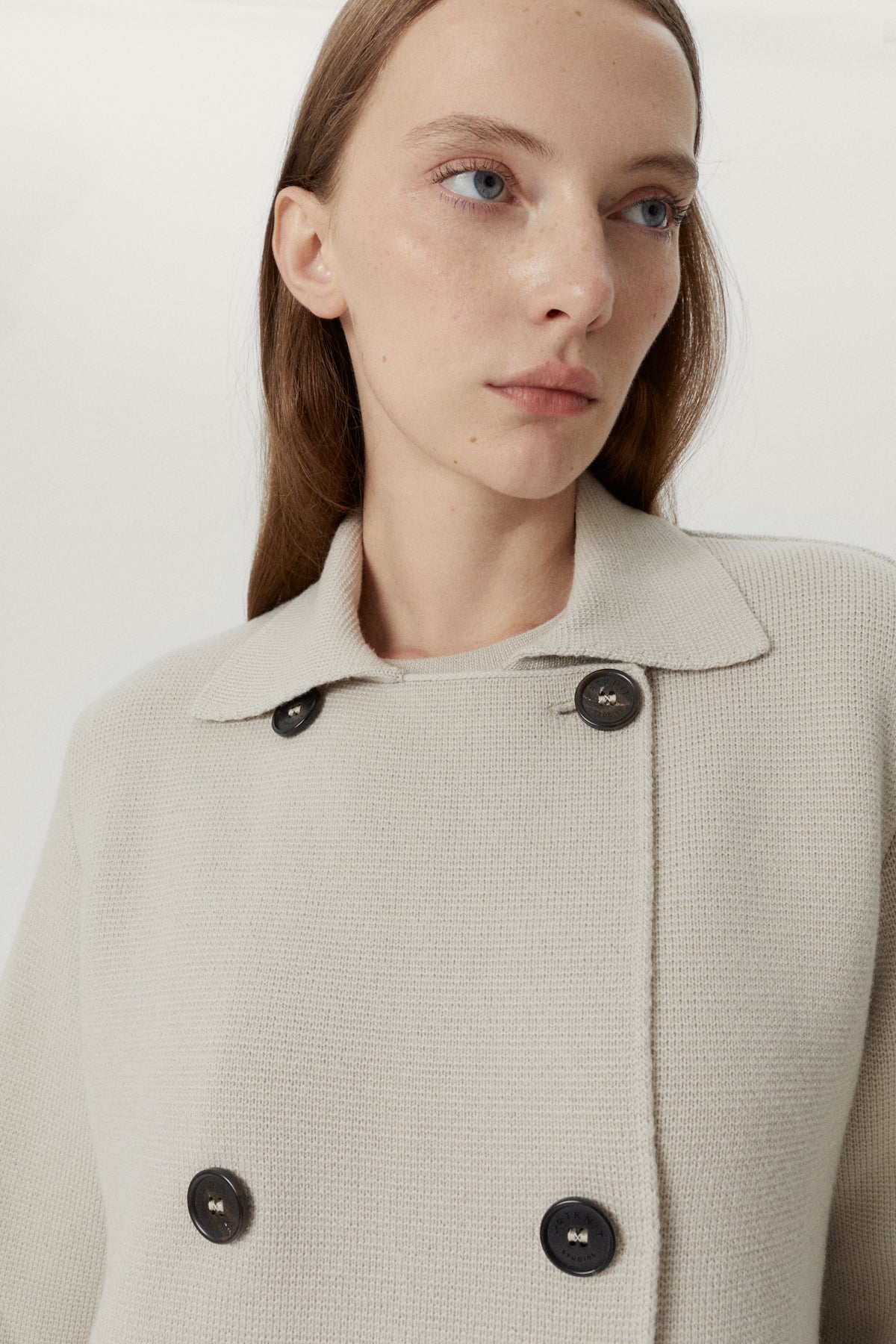 the merino wool double breasted jacket pearl