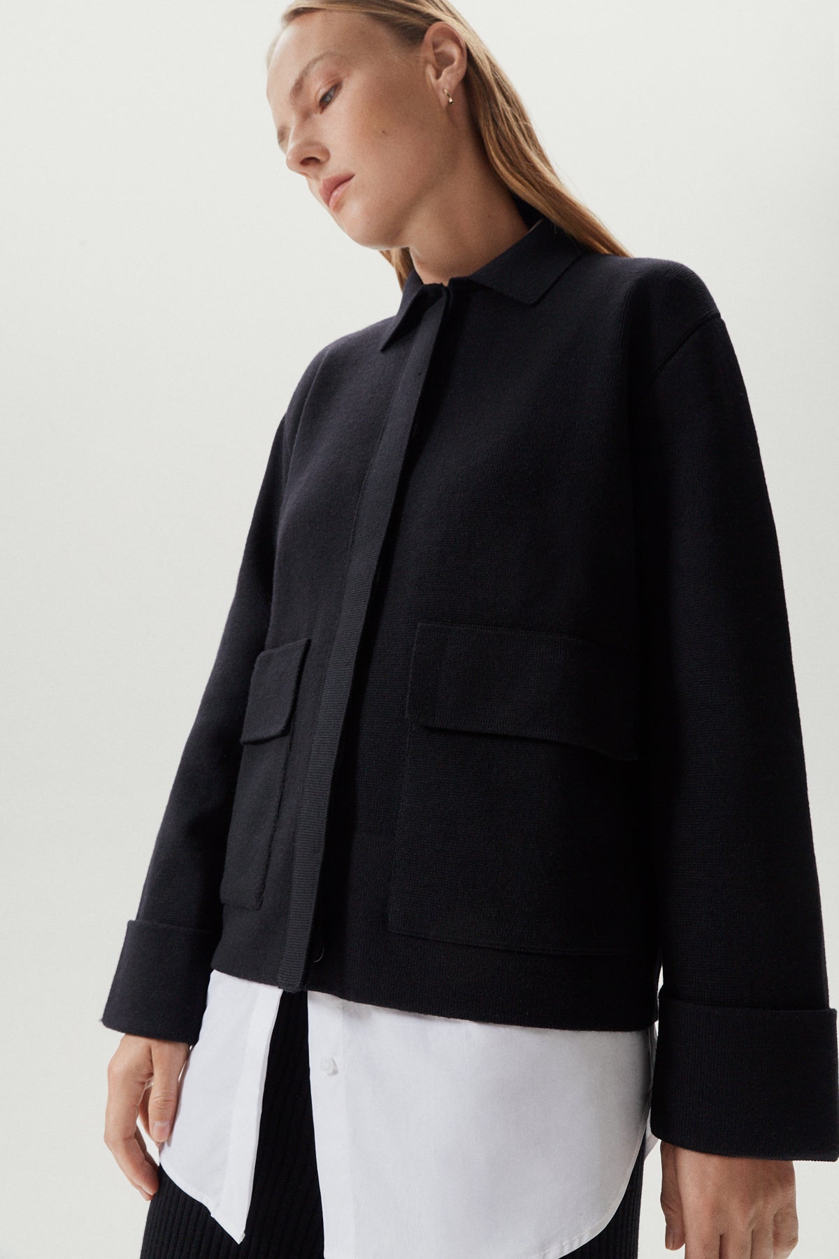 the merino wool jacket black