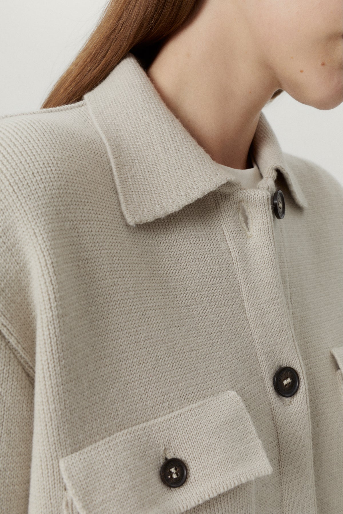 the merino wool long jacket pearl