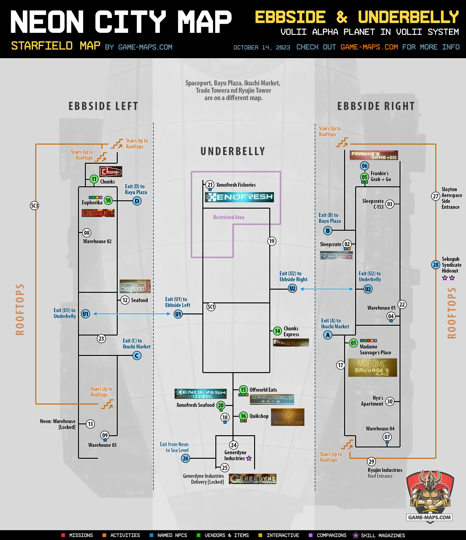 Neon City Map - Ebbside and Underbelly Starfield