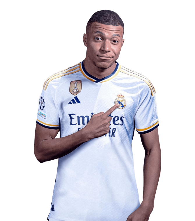 Kylian Mbappe PNG Real Madrid Football Render Image