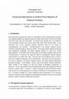 Research paper thumbnail of Construal operations in online press reports of political protests