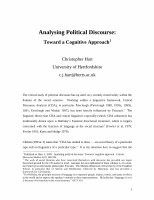 Research paper thumbnail of Analysing Political Discourse: Toward a Cognitive Approach