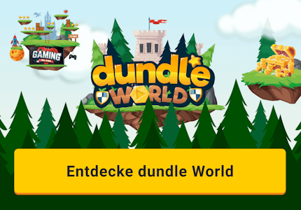 Schwebende Inseln mit dundle World-Logo