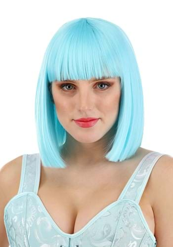 Womens Bright Blue Bob Wig