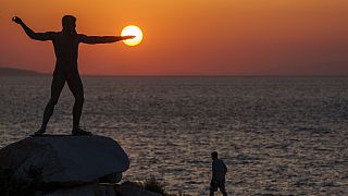 Der Sonnenuntergang bei Athen.