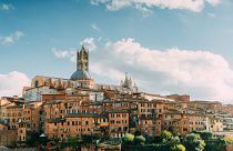 Scenic view of Siena from viewpoint, Tuscany, Italy 