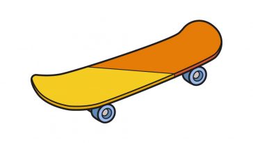 how to draw skateboard image