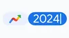 Google Trends icon of a rainbow arrow pointing up, next to the word 2024.