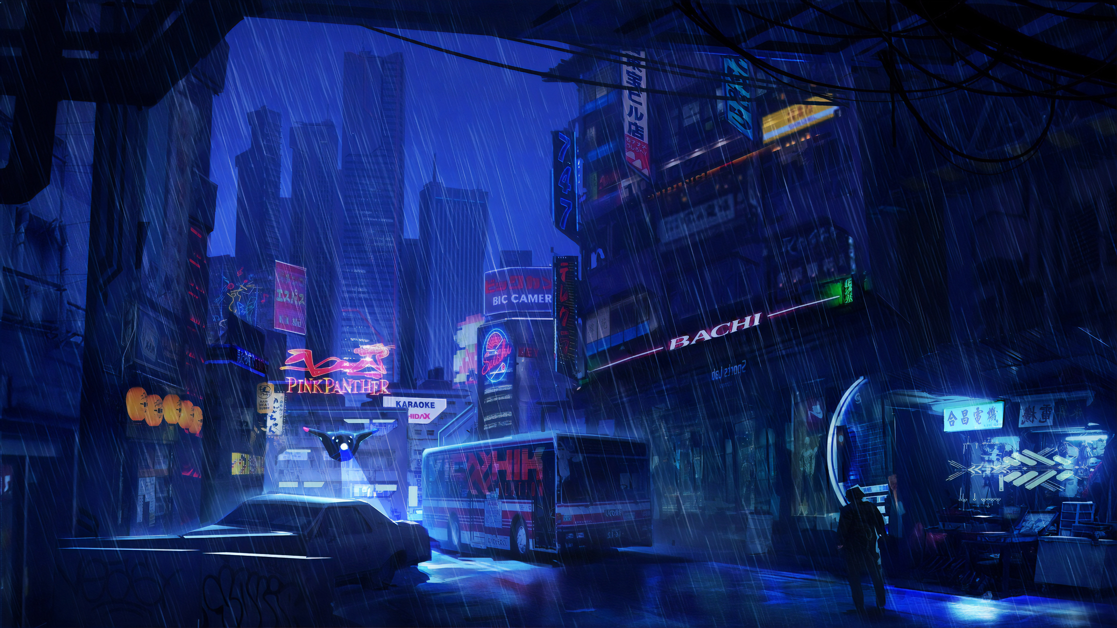 Futuristic City Dark Evening Rain 4k Wallpaper,HD Artist Wallpapers,4k ...