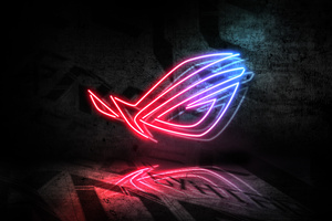 Rog Neon Logo 5k (3840x2160) Resolution Wallpaper