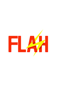 Flash Logo White 4k (1440x2560) Resolution Wallpaper