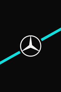 Mercedes Logo Dark Minimalism 5k (1440x2560) Resolution Wallpaper