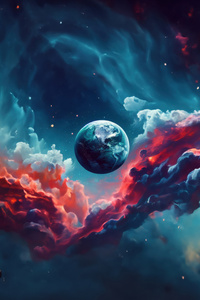 Space Nebula Planet 4k (1080x1920) Resolution Wallpaper