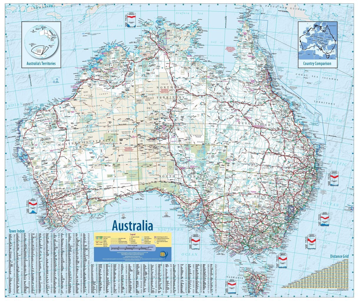 Australia Wall Map: Discover Australia ( Meridian )