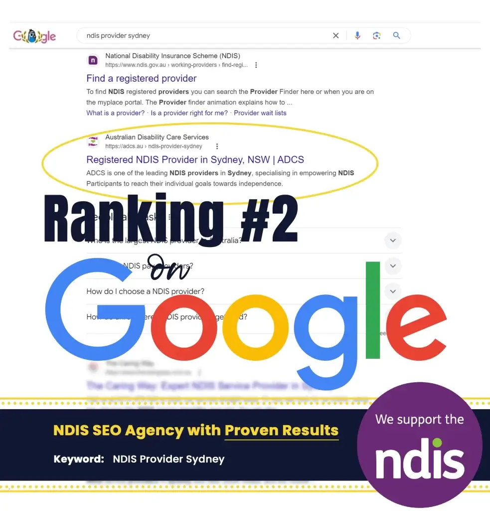 Case Study - NDIS Provider Sydney (ADCS Ranking_