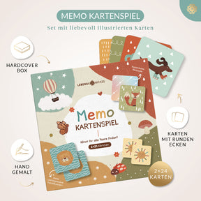 Memo Spiel - 48 Hand illustrierte Karten