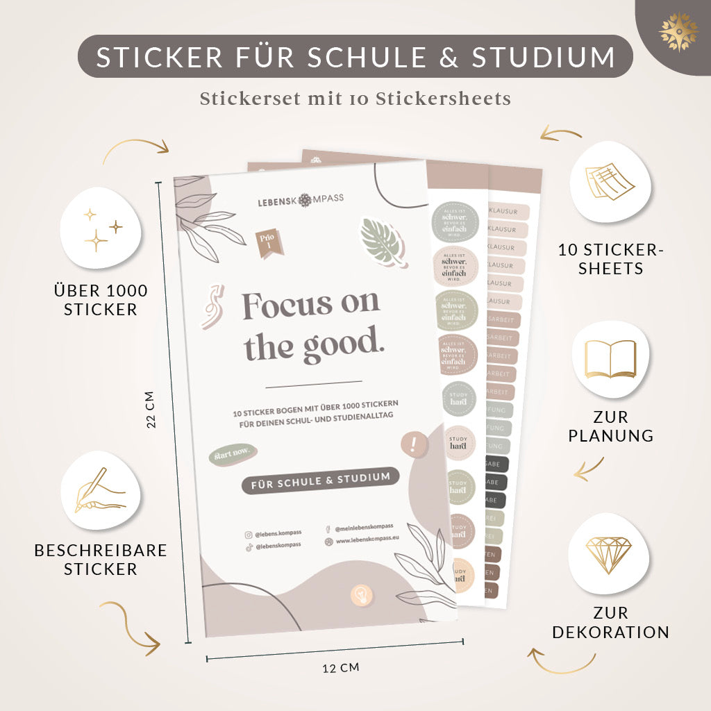 Sticker Set für Schule & Studium