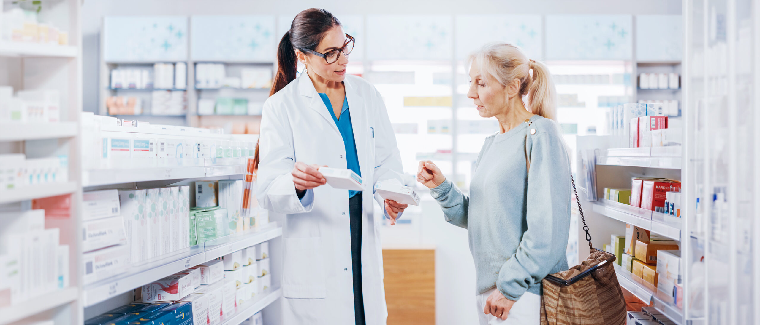 Pharmacist helping patient