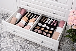 Органайзер для хранения с 6 ячейками, черный 30х30х10 см "Home" MAKEUP Drawer Underwear Organizer Black