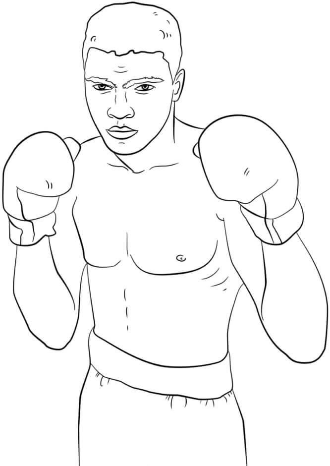 Boxer Muhammad Ali omalovánka