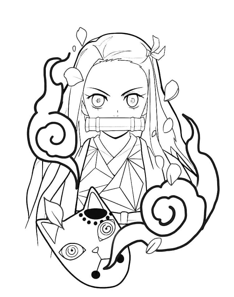 Nezuko Demon Slayer omalovánka