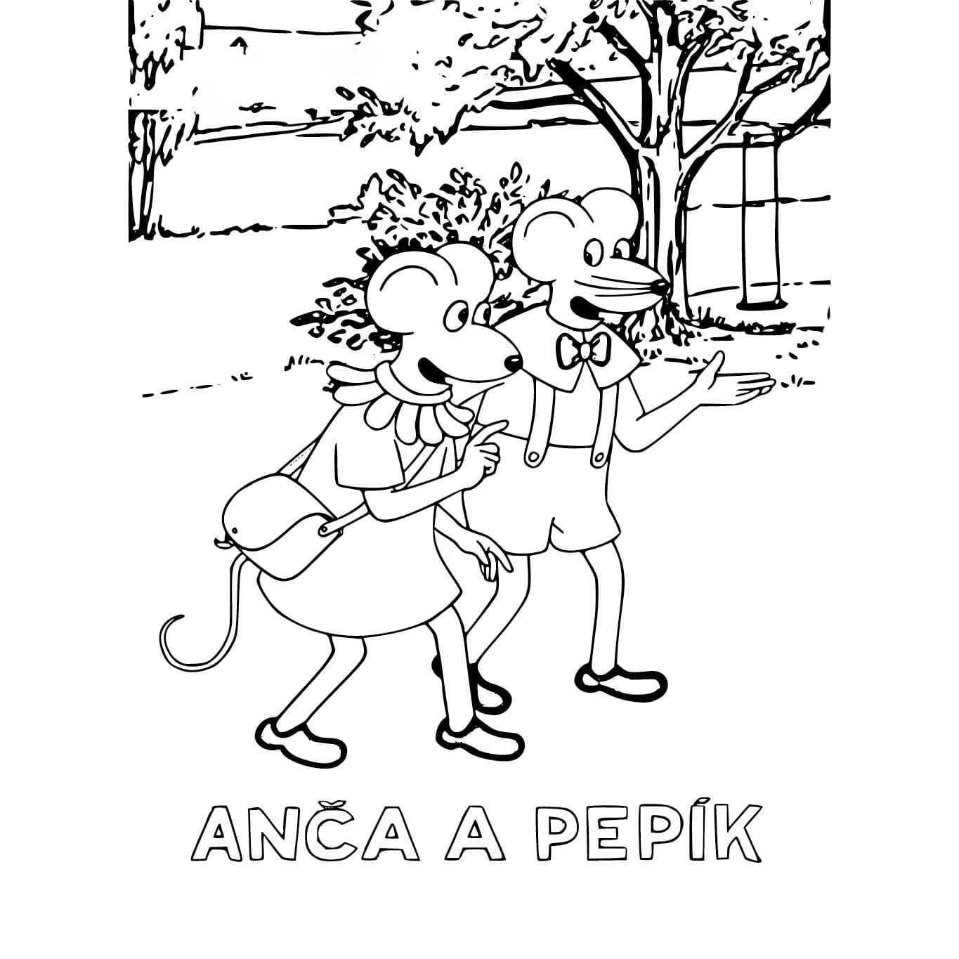 Anca a Pepík omalovánky