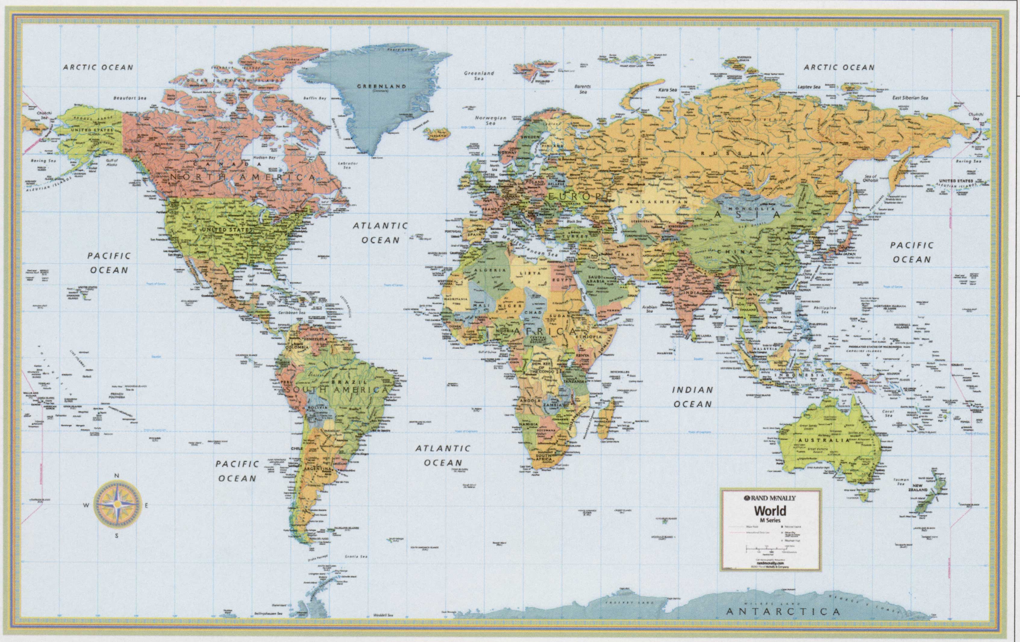 Free Printable Map Of The World