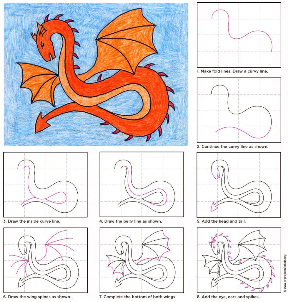 Spiked Dragon - Art Projects for Kids