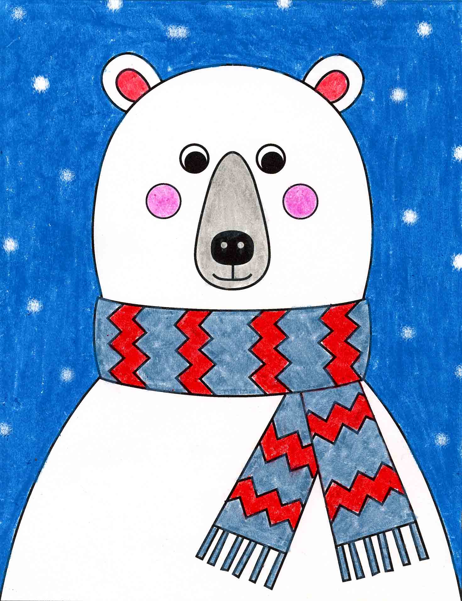 How to Draw a Bear with a Scarf: Easy Step-by-Step Art Lesson for Kids