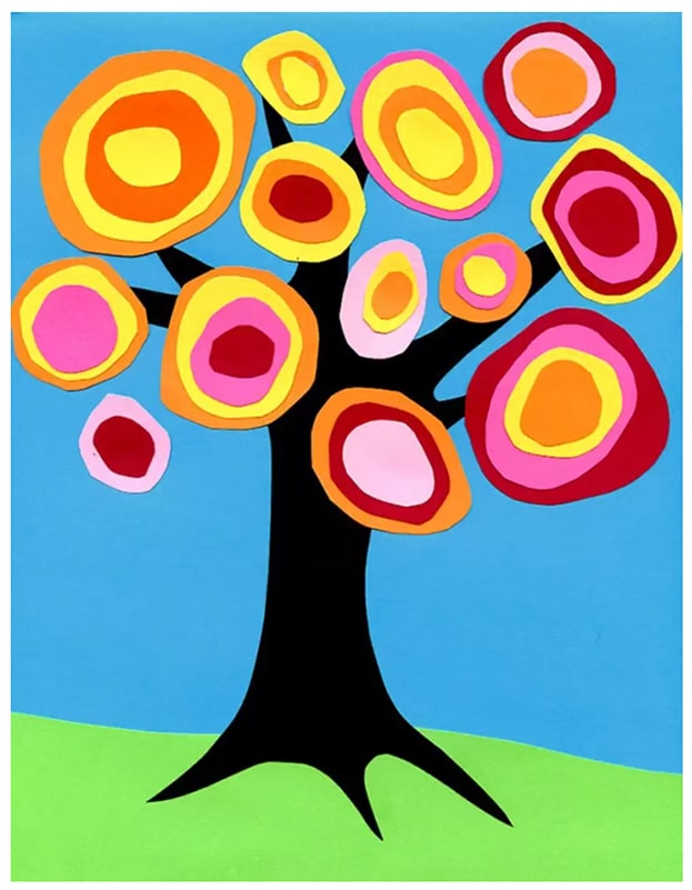 Kandinsky Art Project: Make an Easy Tree Collage Tutorial Video