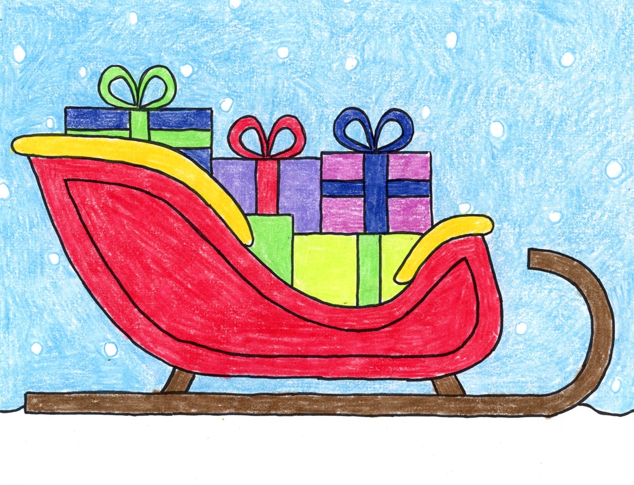 How to Draw Santa’s Sleigh: Easy Step-by-Step Art Lesson for Kids