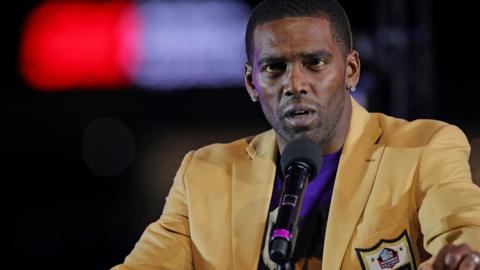 Randy Moss in 2018, when he was inducted into the NFL Hall of Fame