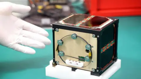 Image of the world's first wooden satellite 