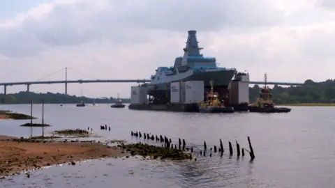 HMS Cardiff on the Clyde