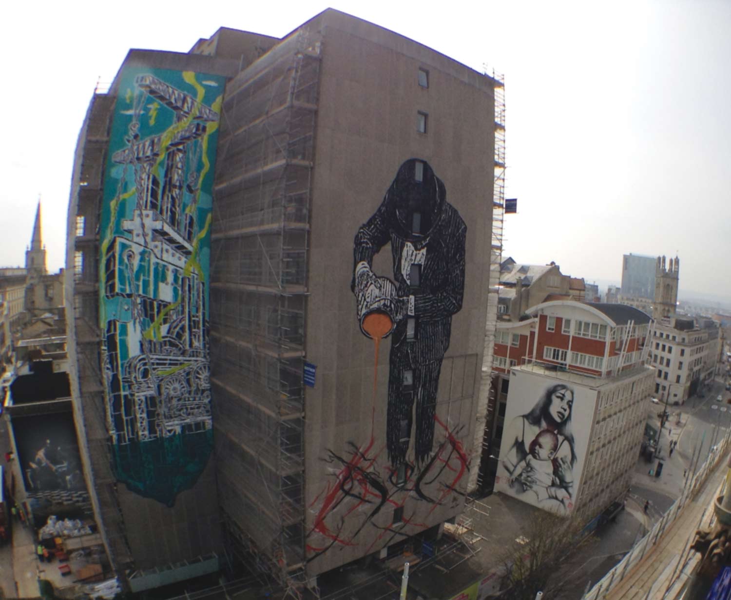 Aerial view of Bristol Street Art