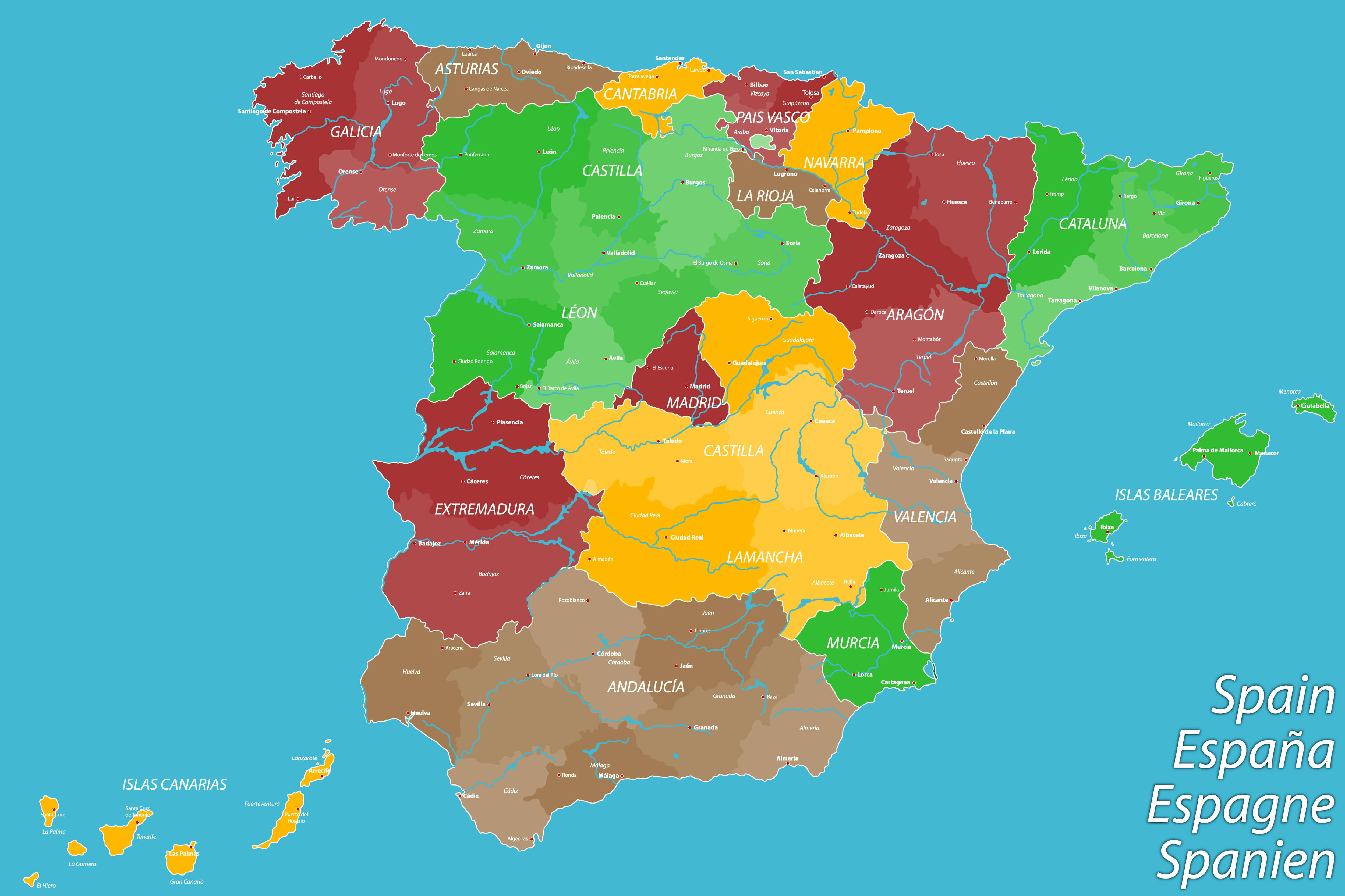 Detailed Map Of Spain With Regions World Map With Cou - vrogue.co