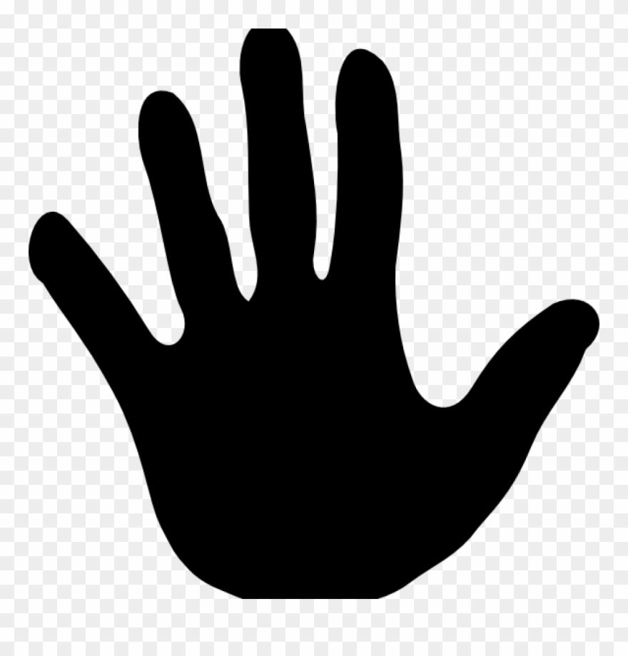 Handprint Outline Finger Clipart Hand Palm Pencil And.