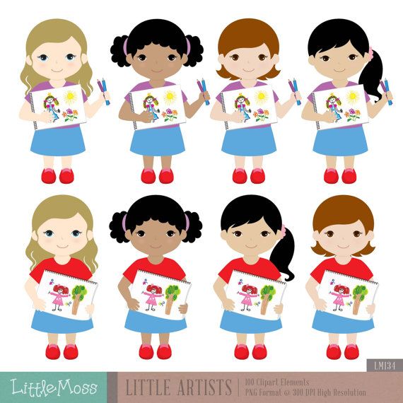 Little Artists Digital Clipart, Art Party Clipart.