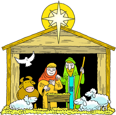 Mary Joseph Baby Jesus Manger Clipart.