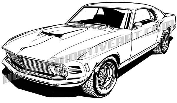 Ford mustang 1969 clipart.